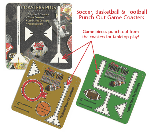Die cut sport coasters