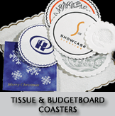 Tissue and BudgetBoard Coasters